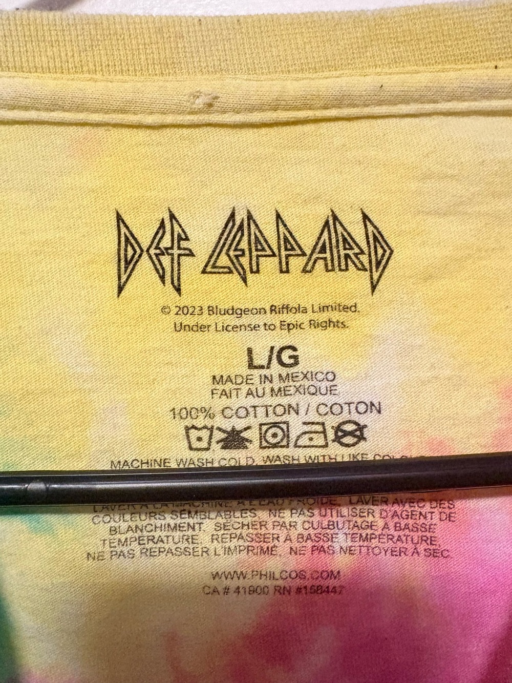 Def Leppard Tie-Dye 'Animal' Graphic Tee - Pink Blue Yellow - Picture 3 of 4